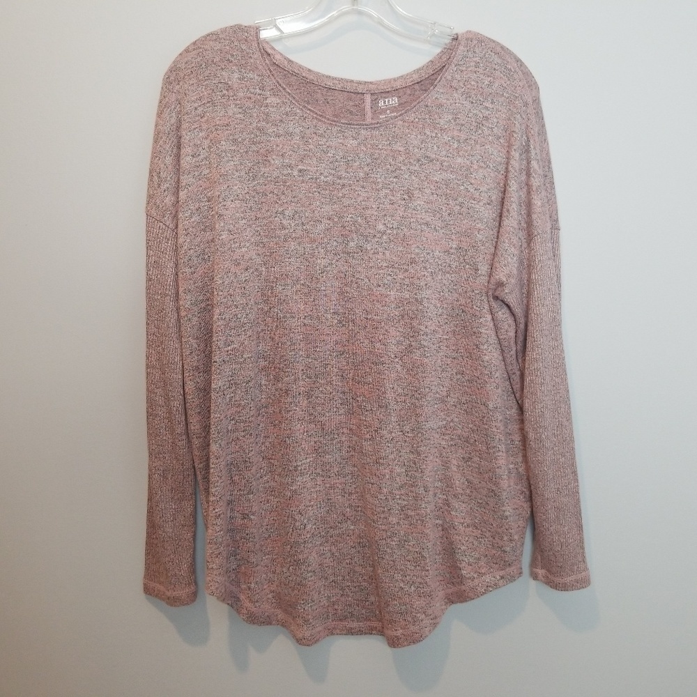 ANA Pink & Gray Ribbed Sleeve Tunic